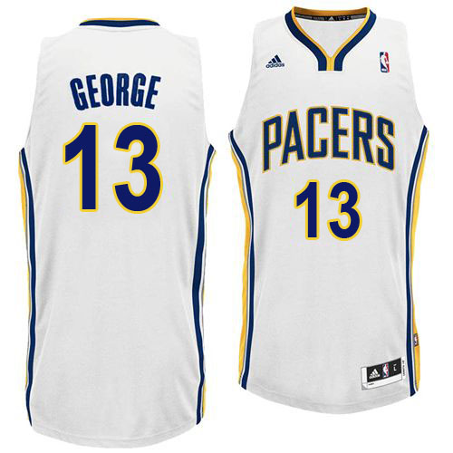 Men's  Indiana Pacers Home #13 Paul George White Jersey